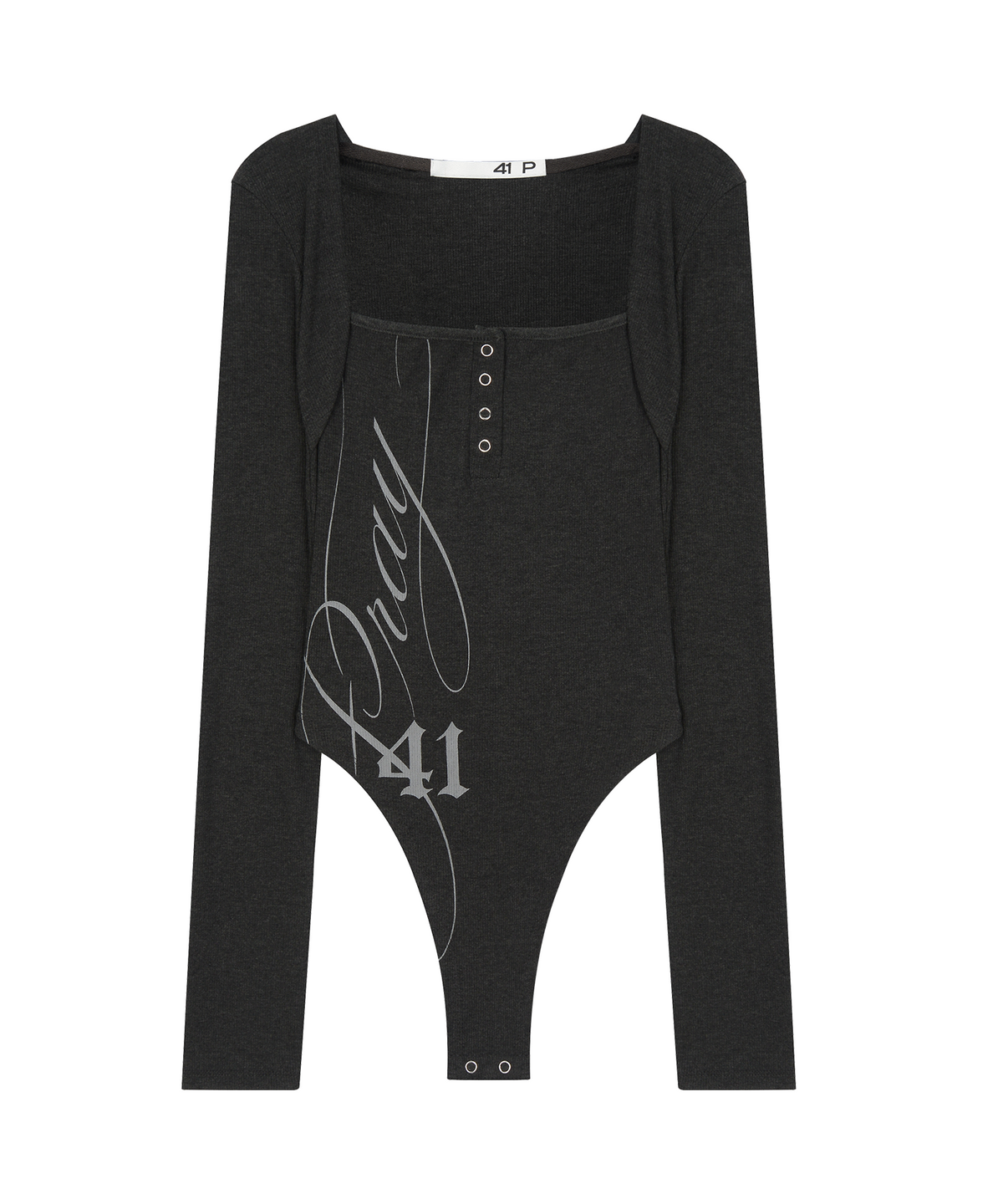 사일프레이(41PRAY) 41 Flap Hoodie Bodysuit / Charcoal