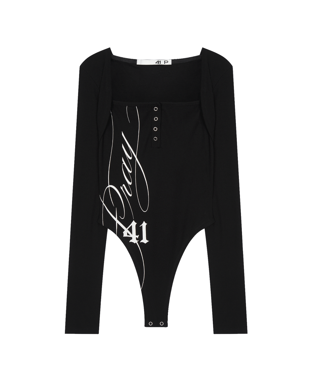 사일프레이(41PRAY) 41 Flap Hoodie Bodysuit / Black