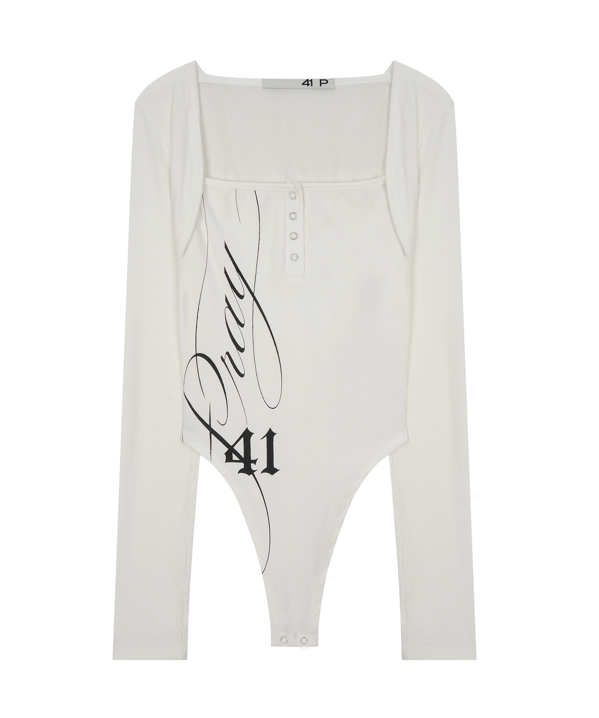 사일프레이(41PRAY) 41 Flap Hoodie Bodysuit / Ivory