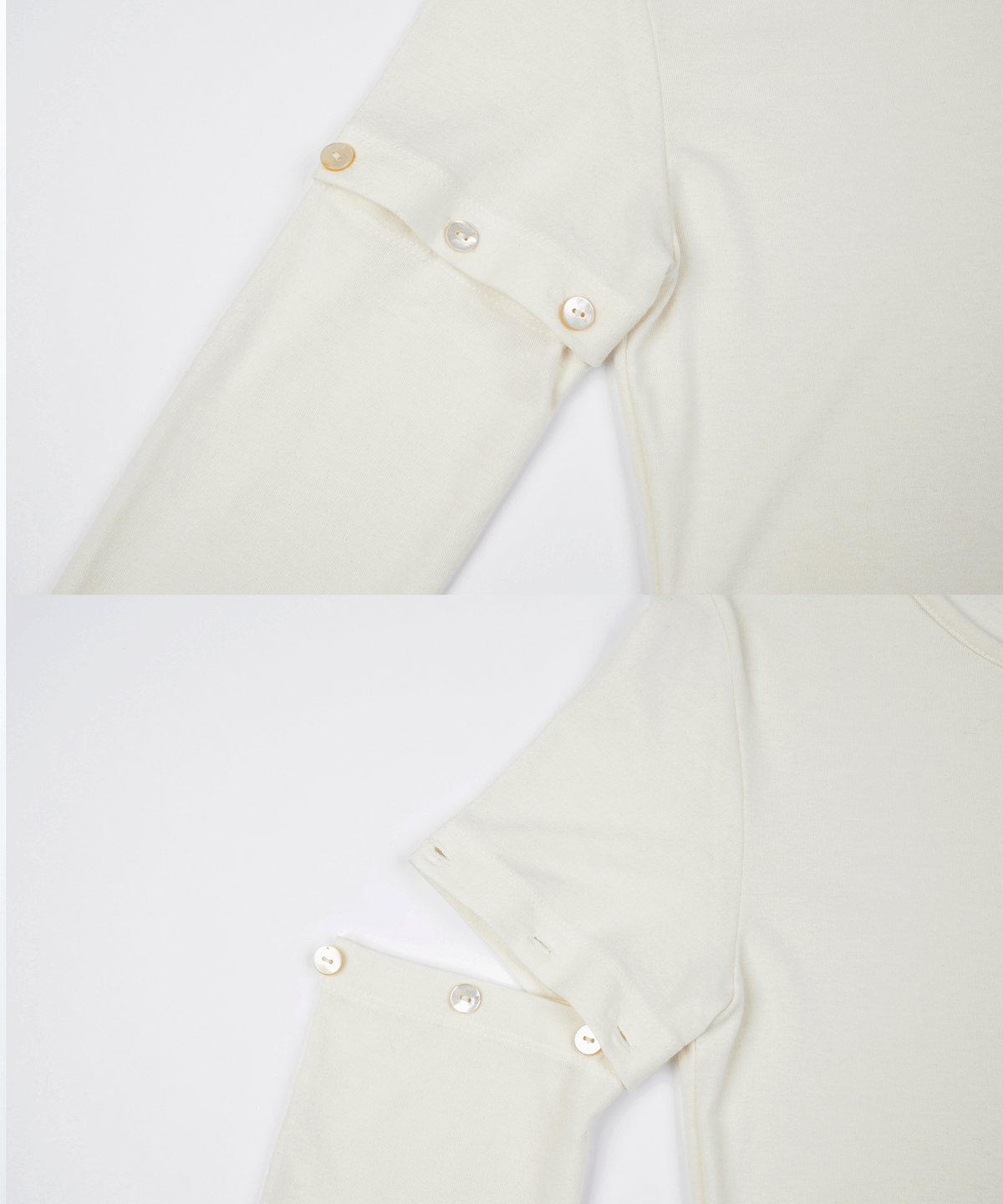 사일프레이(41PRAY) Button Cutout Sleeve Top / Ivory