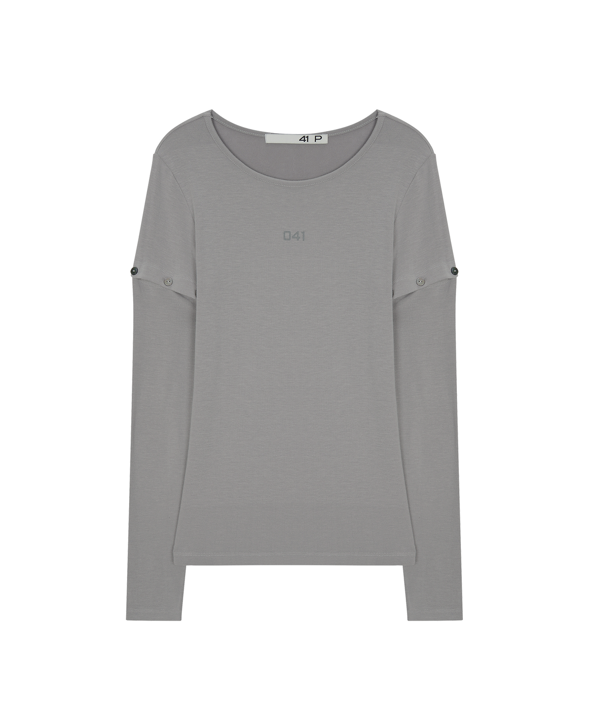 사일프레이(41PRAY) Button Cutout Sleeve Top / Mauve Grey