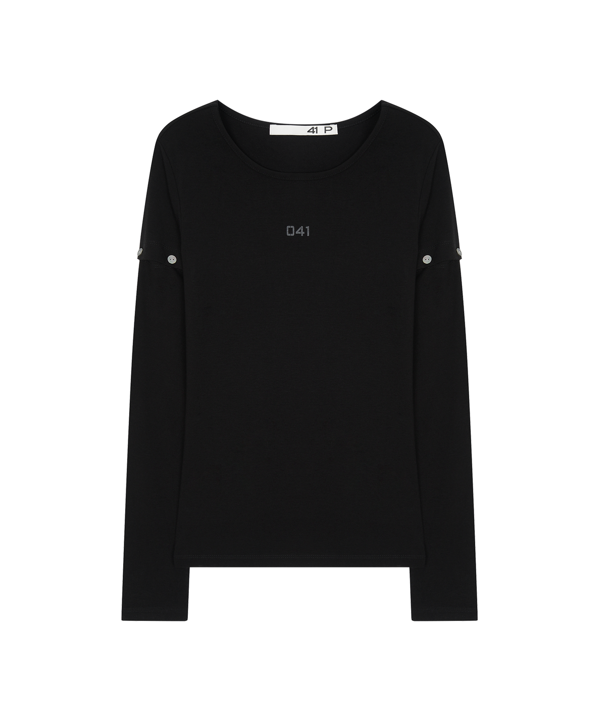 사일프레이(41PRAY) Button Cutout Sleeve Top / Black