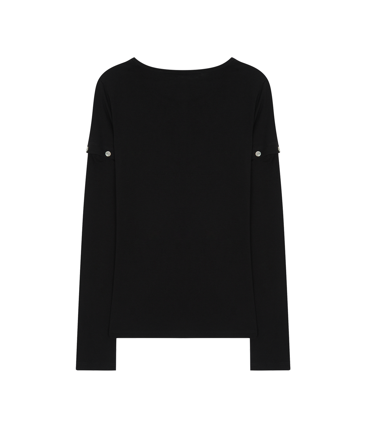 사일프레이(41PRAY) Button Cutout Sleeve Top / Black