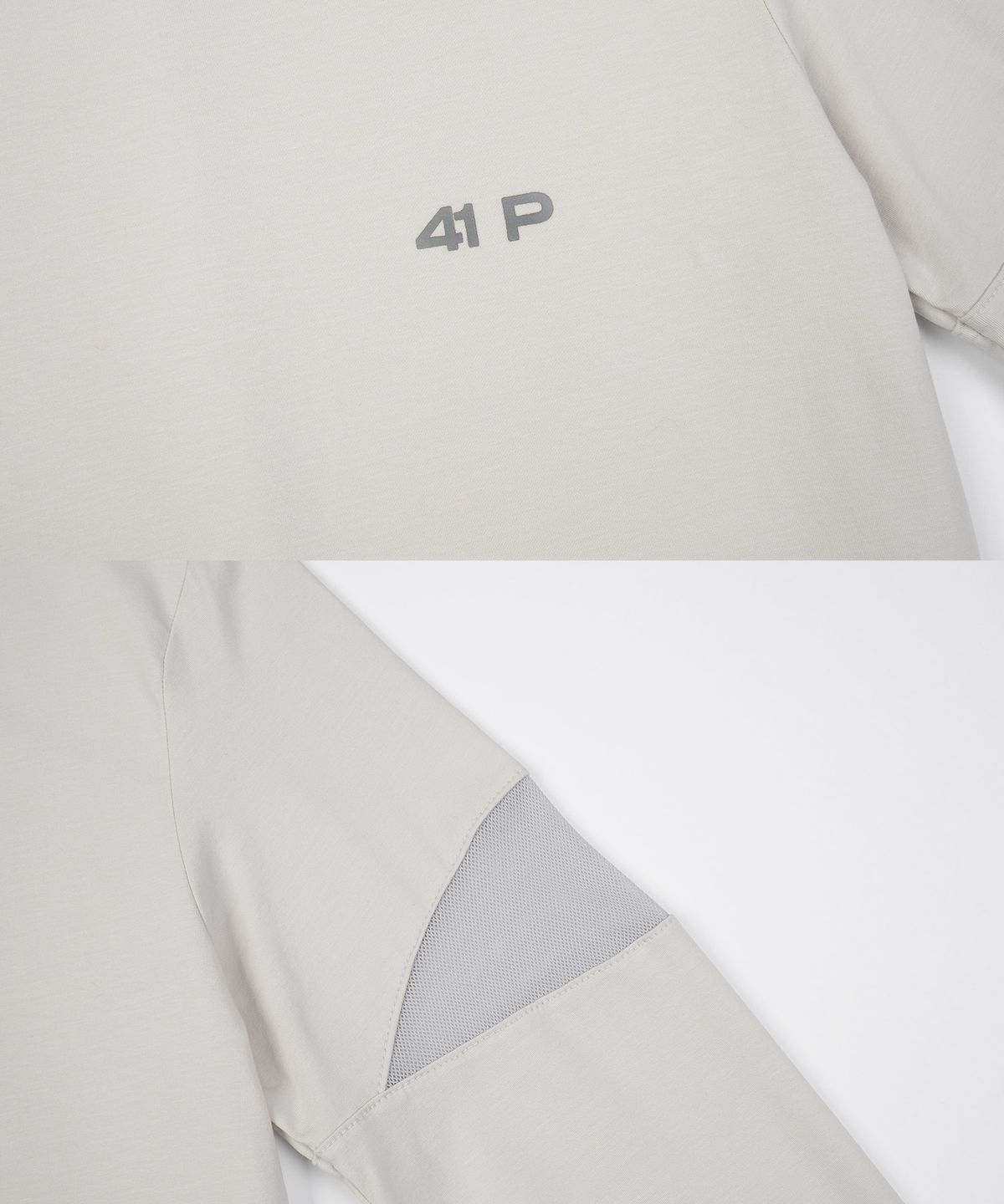 사일프레이(41PRAY) Pintuck Mesh Tee / Light Grey
