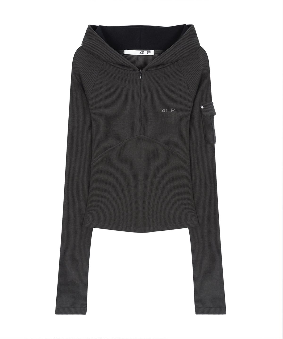 사일프레이(41PRAY) Waffle Half-Zip Hoodie / Charcoal