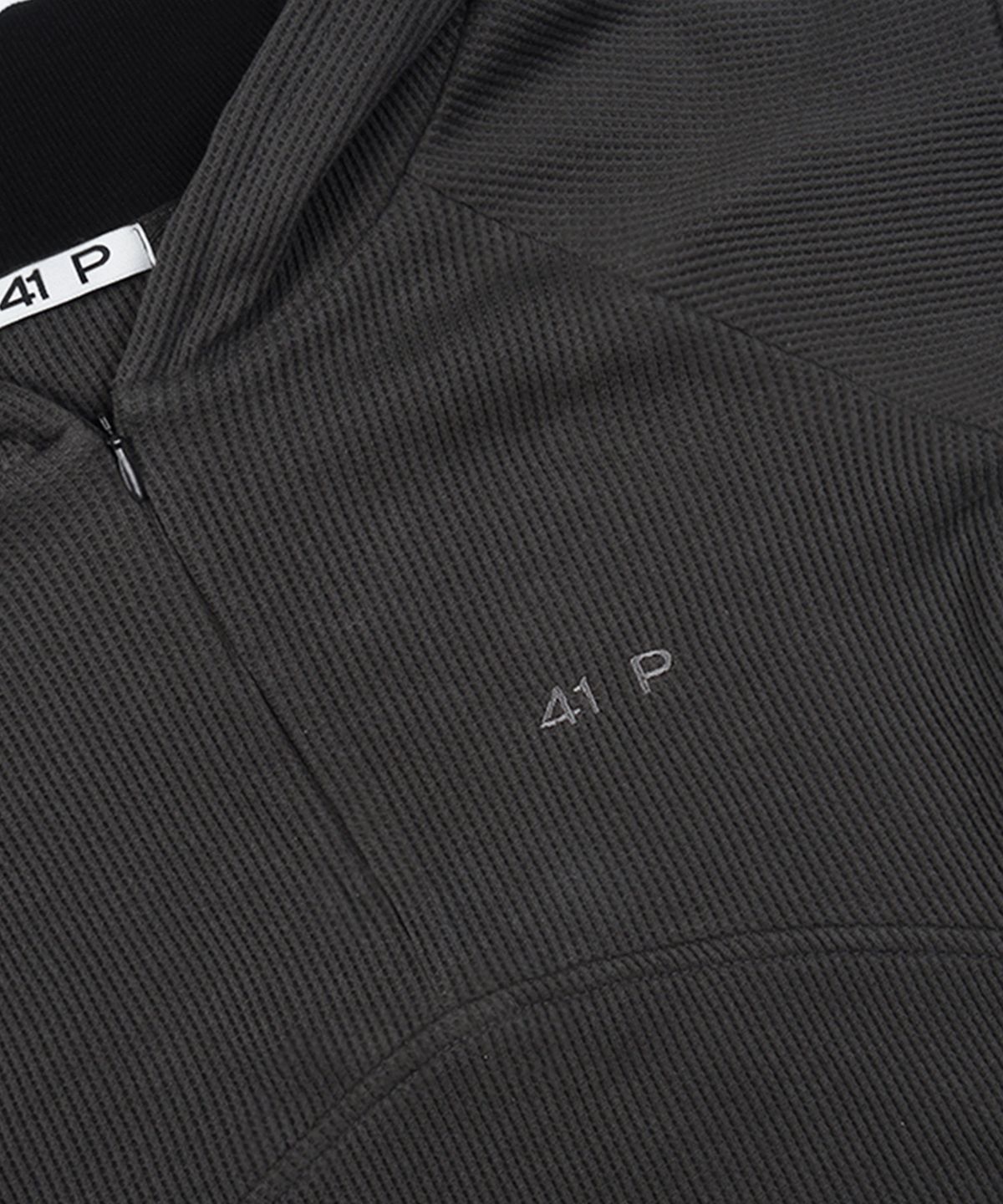 사일프레이(41PRAY) Waffle Half-Zip Hoodie / Charcoal