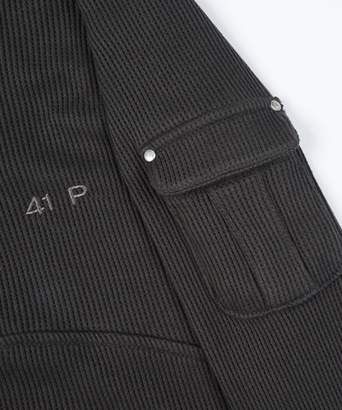 사일프레이(41PRAY) Waffle Half-Zip Hoodie / Charcoal