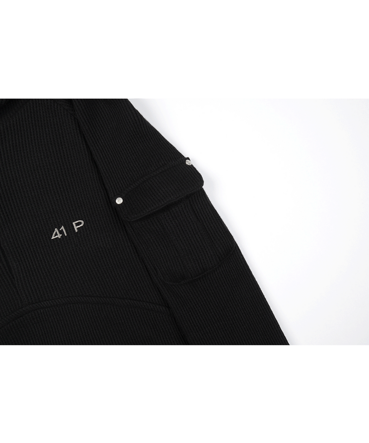 사일프레이(41PRAY) Waffle Half-Zip Hoodie / Black