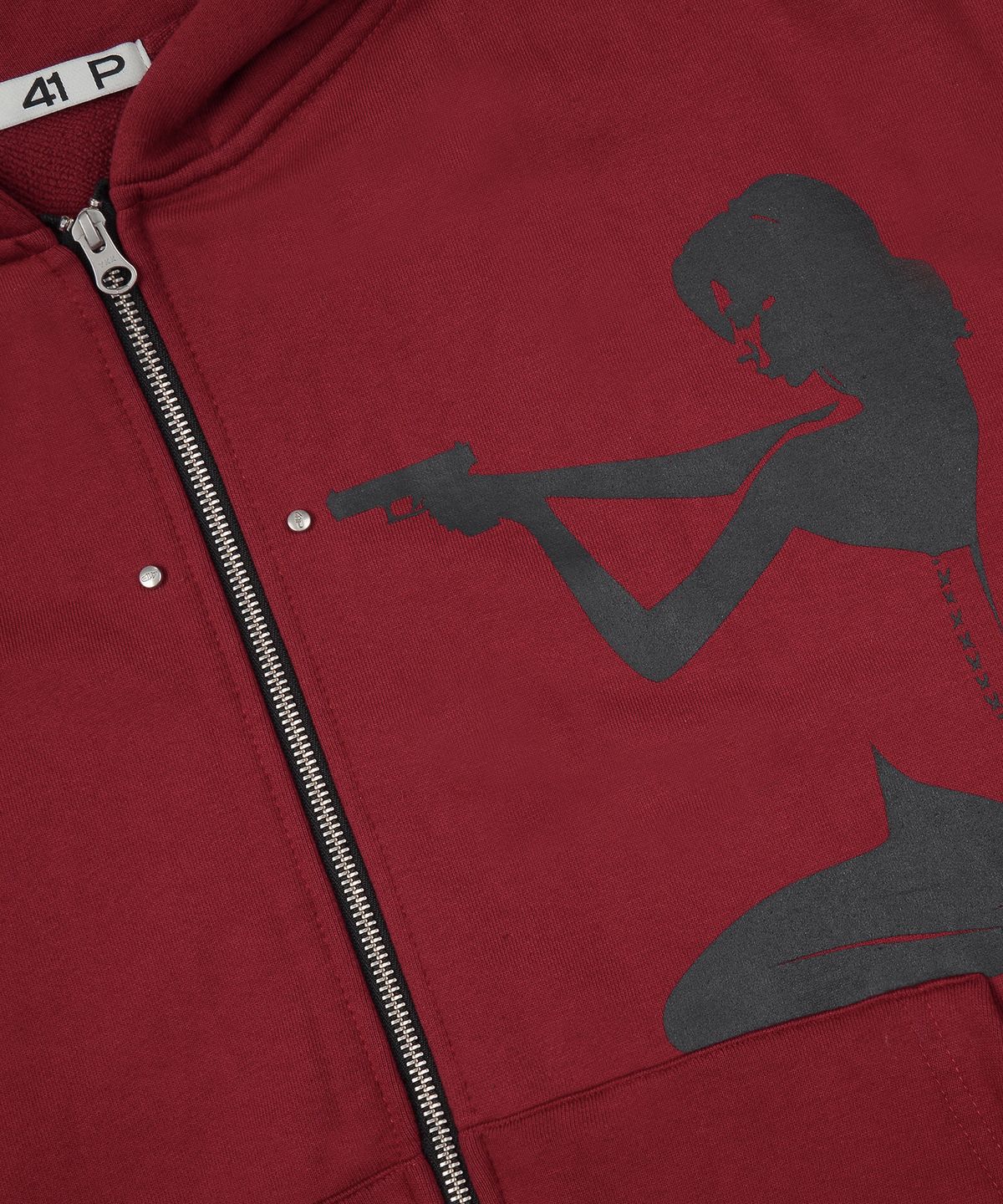 사일프레이(41PRAY) Shot Rivet Zip-Up Hoodie / Red
