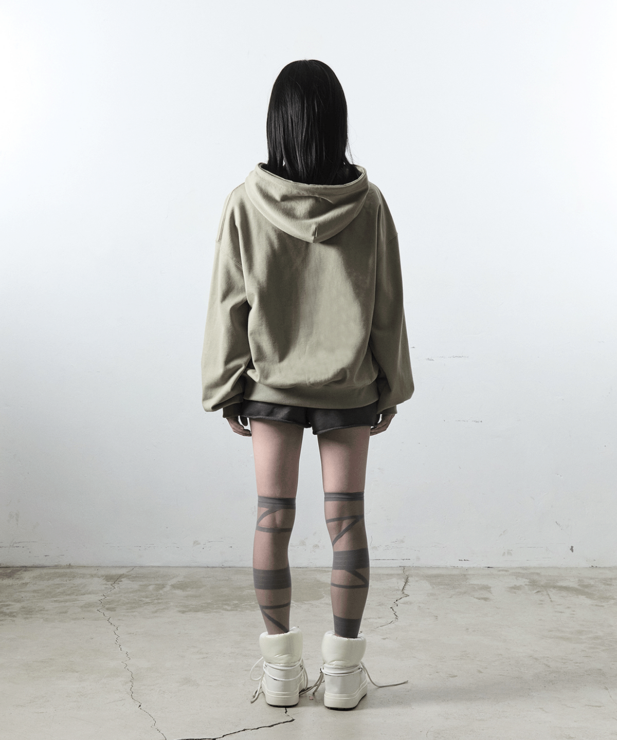 사일프레이(41PRAY) Shot Rivet Zip-Up Hoodie / Khaki