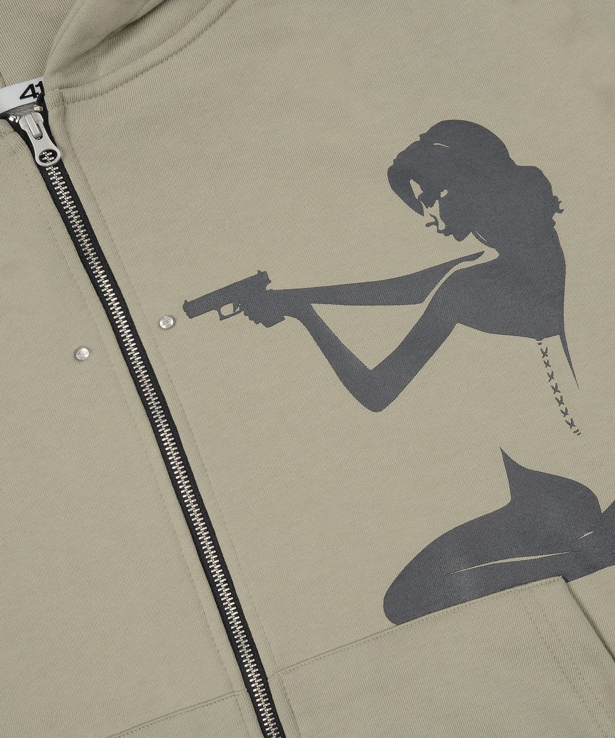 사일프레이(41PRAY) Shot Rivet Zip-Up Hoodie / Khaki