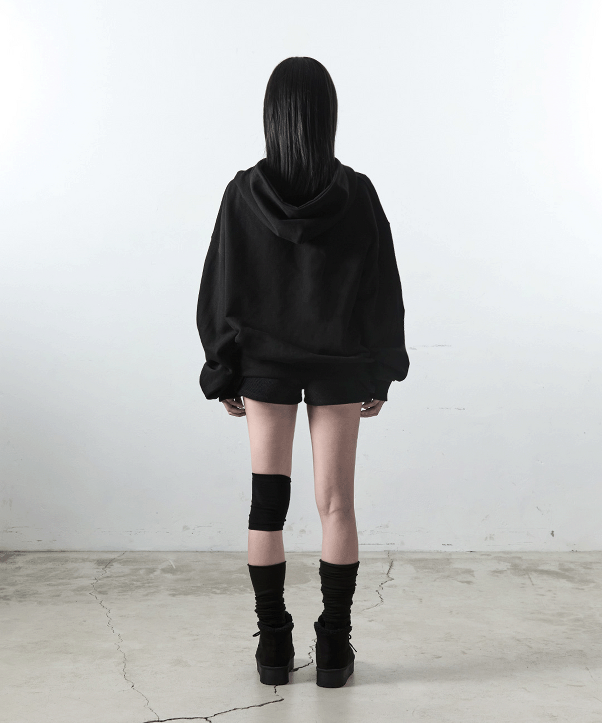 사일프레이(41PRAY) Shot Rivet Zip-Up Hoodie / Black