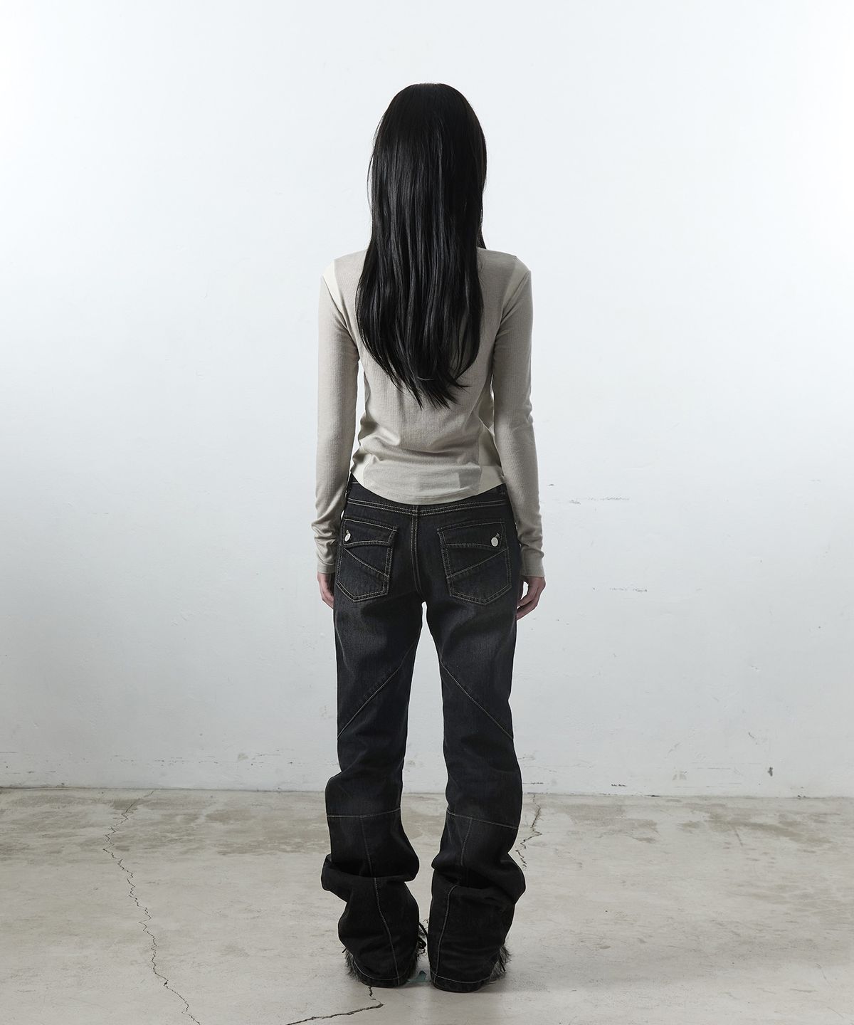사일프레이(41PRAY) High Neck Panel Cardigan / Beige