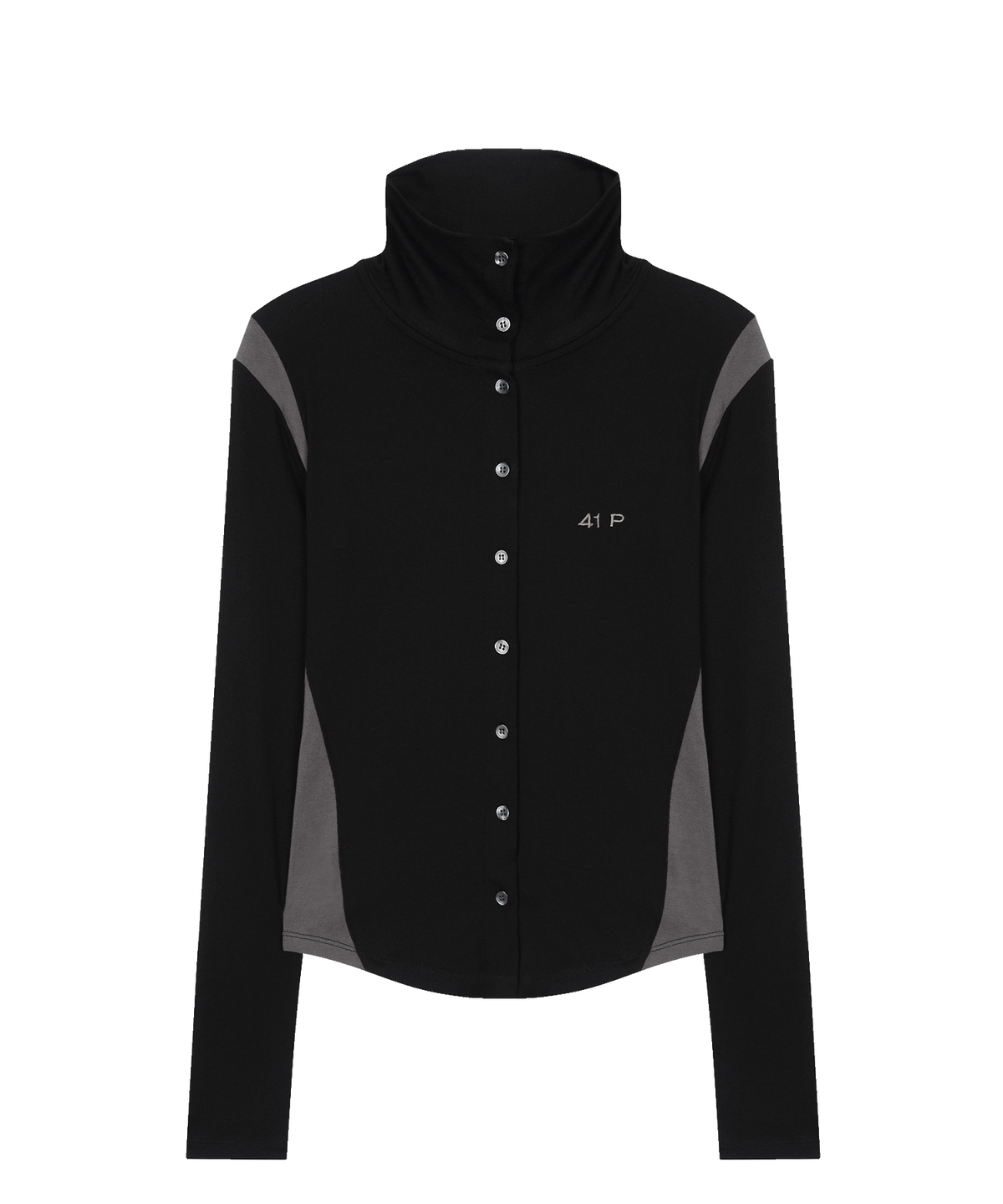 사일프레이(41PRAY) High Neck Panel Cardigan / Black