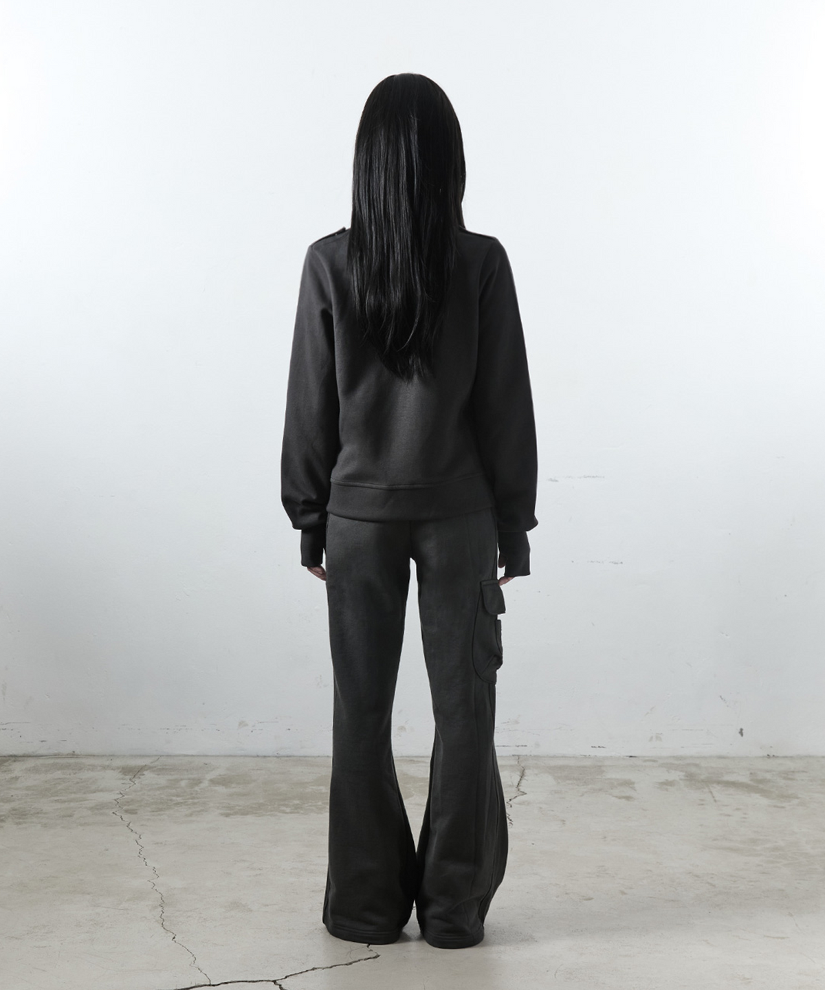 사일프레이(41PRAY) Diagnal Zip-Up / Charcoal