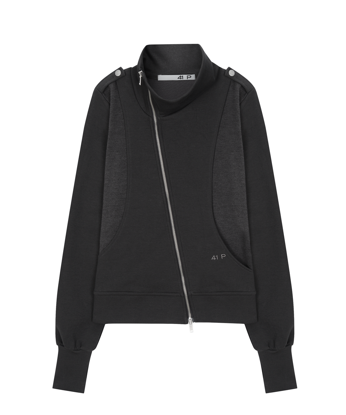 사일프레이(41PRAY) Diagnal Zip-Up / Charcoal