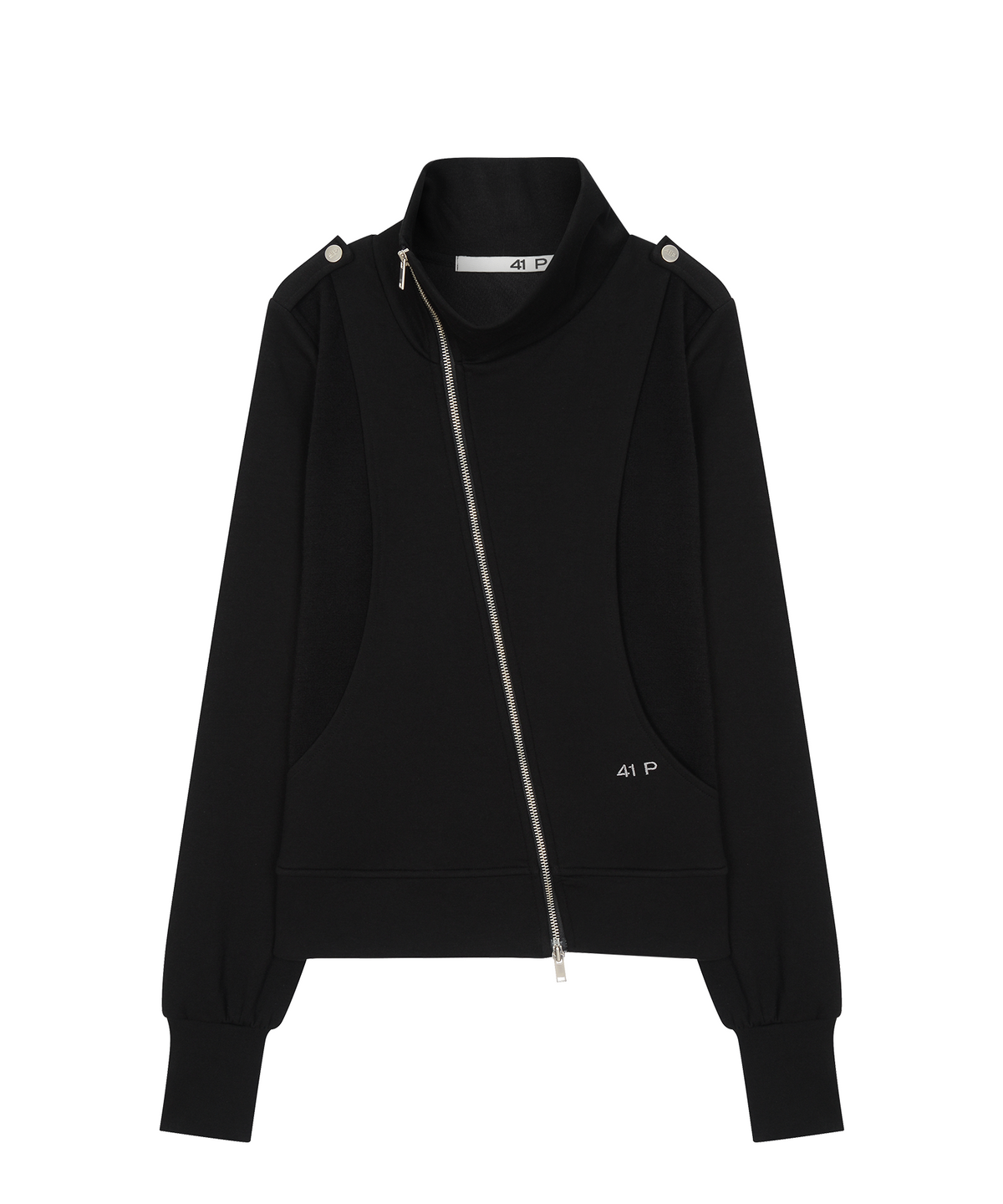 사일프레이(41PRAY) Diagnal Zip-Up / Black