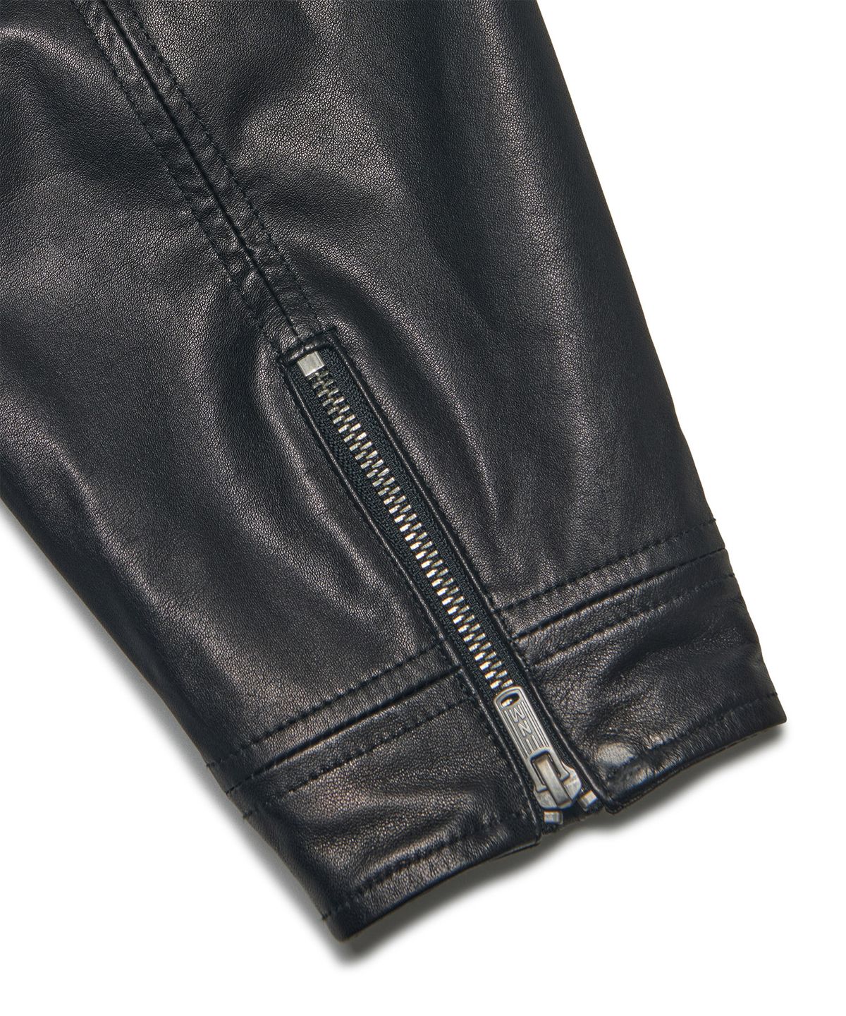 노매뉴얼(NOMANUAL) LINE LEATHER JACKET - BLACK