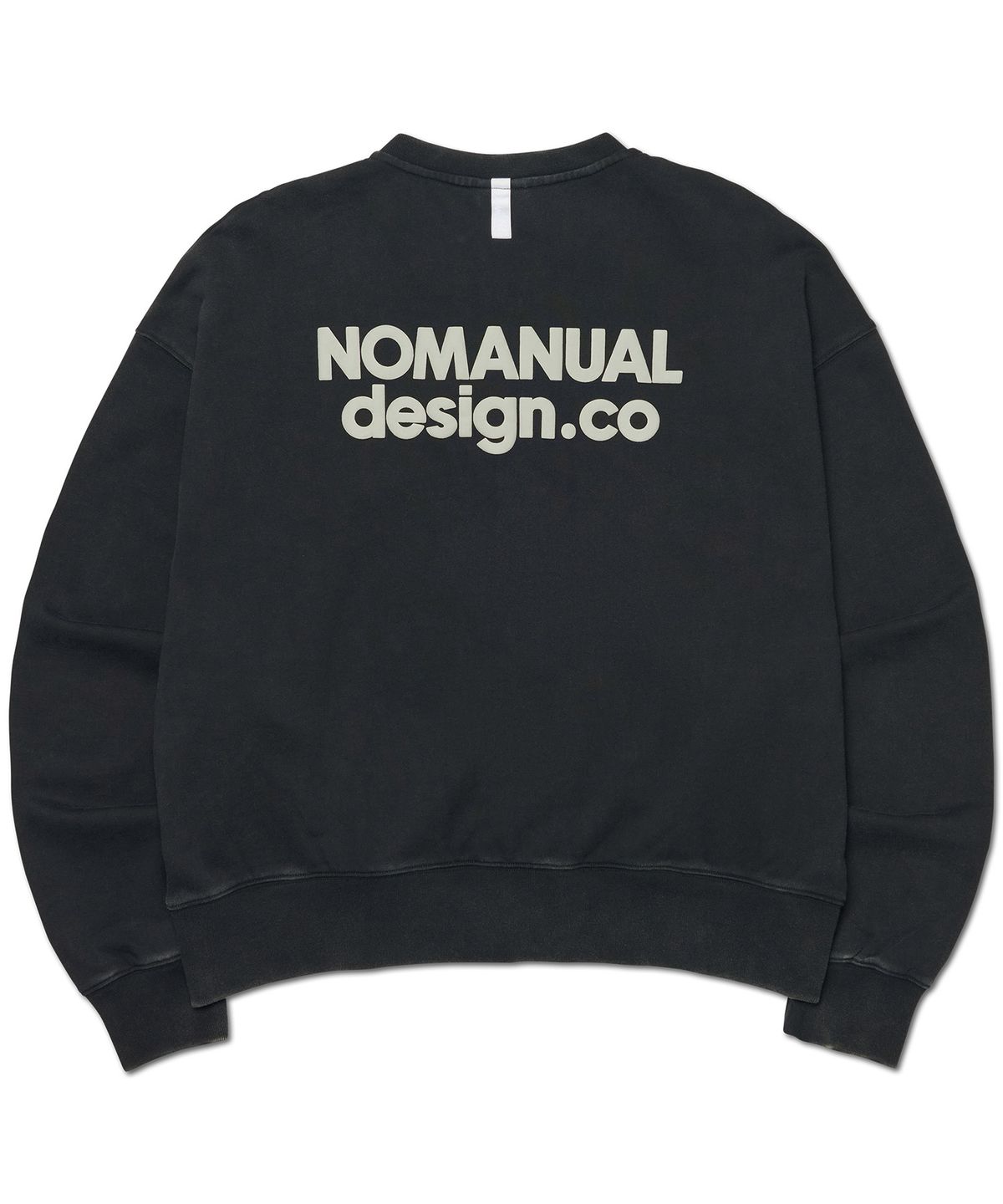 노매뉴얼(NOMANUAL) NM CREW NECK ZIP-UP - WASHED BLACK