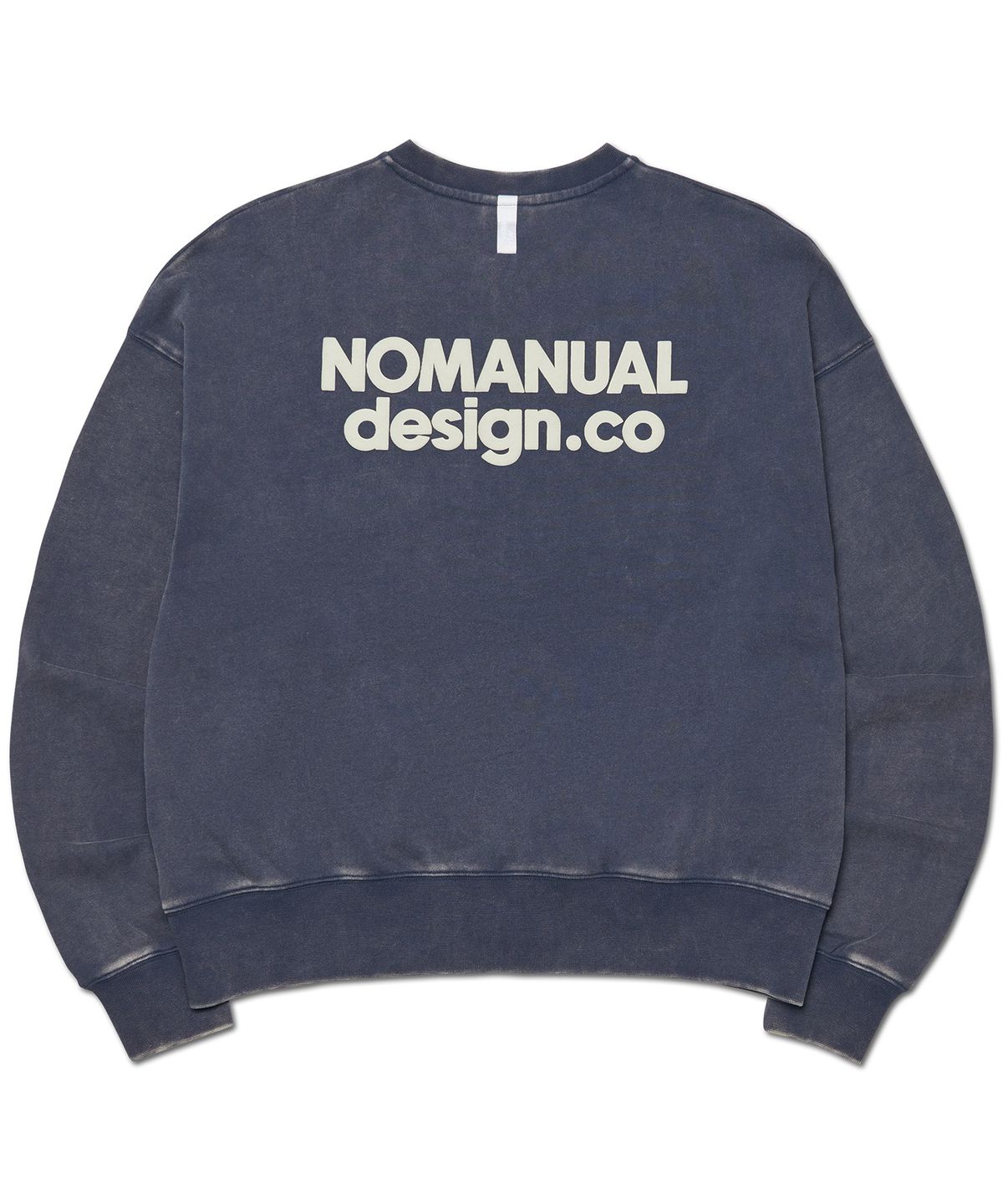 노매뉴얼(NOMANUAL) NM CREW NECK ZIP-UP - WASHED NAVY