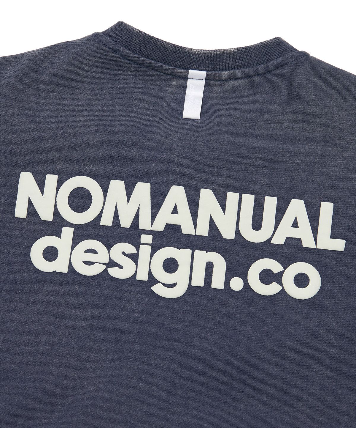 노매뉴얼(NOMANUAL) NM CREW NECK ZIP-UP - WASHED NAVY