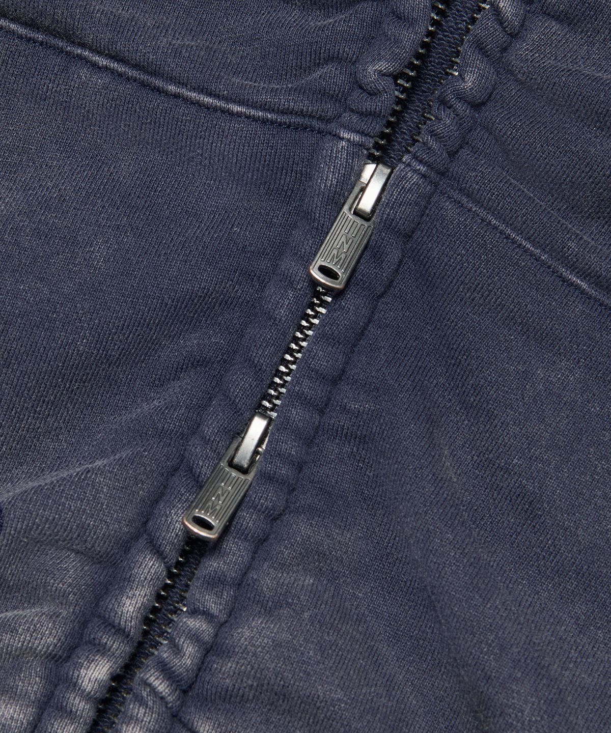 노매뉴얼(NOMANUAL) NM CREW NECK ZIP-UP - WASHED NAVY