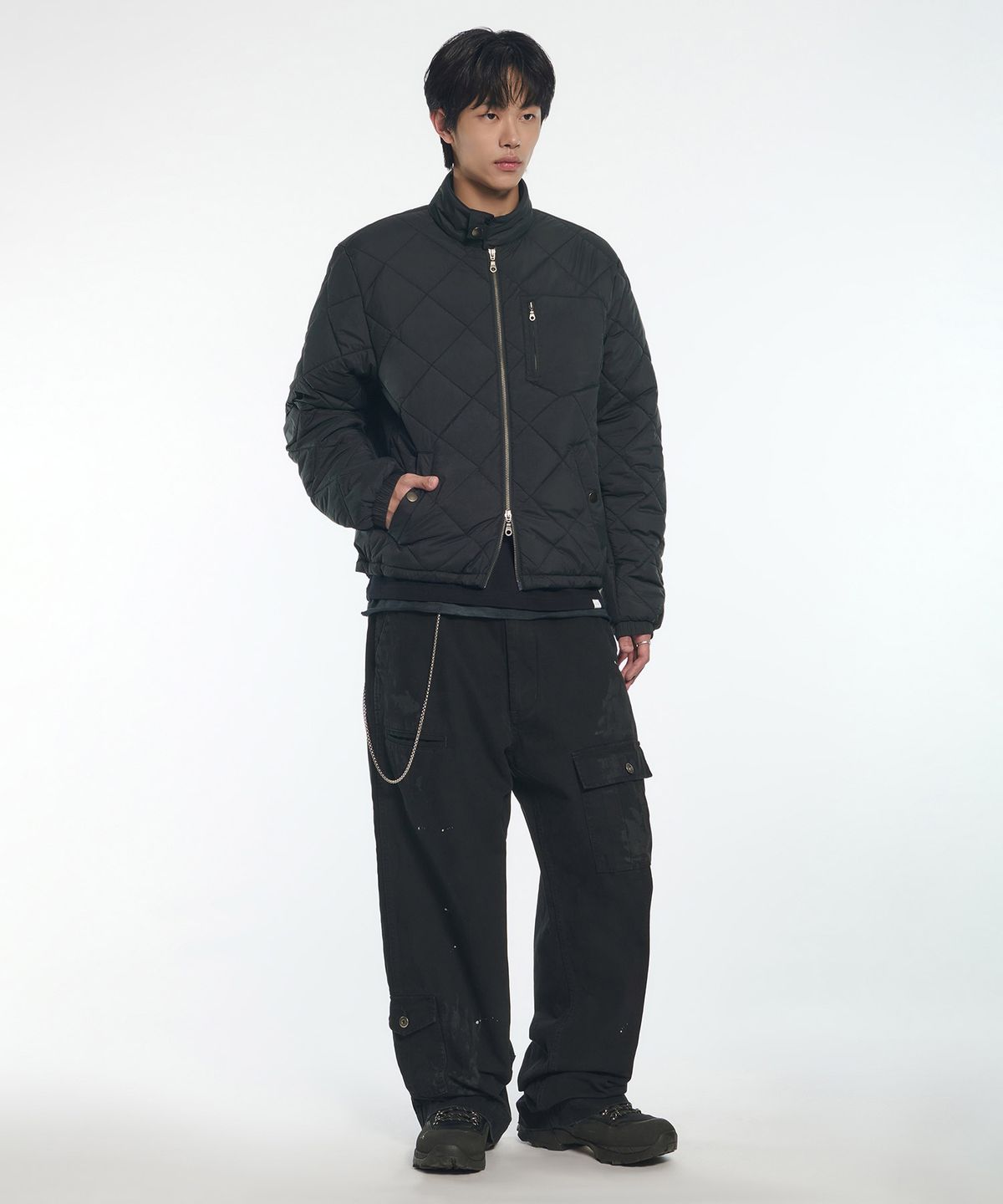 노매뉴얼(NOMANUAL) NEO QUILTED JACKET - BLACK