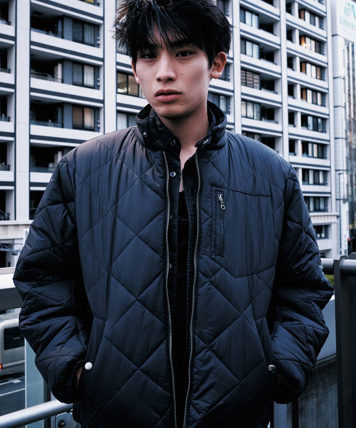 노매뉴얼(NOMANUAL) NEO QUILTED JACKET - BLACK