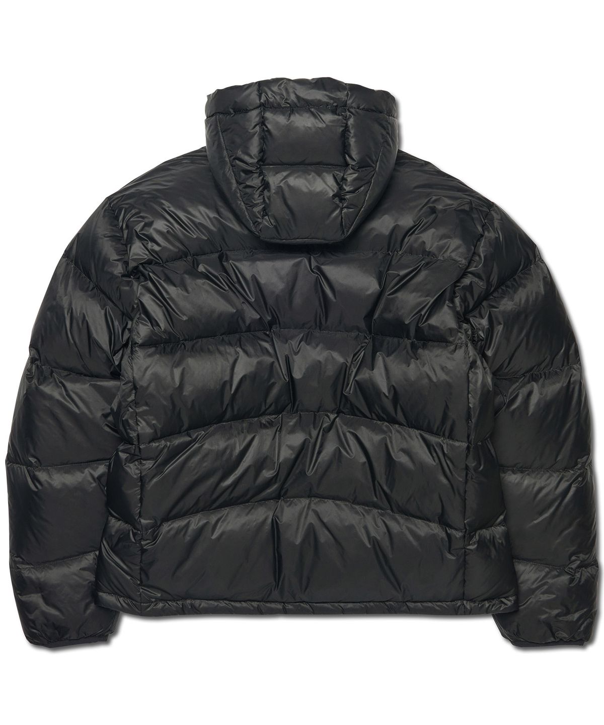 노매뉴얼(NOMANUAL) SLANT CROP HOODED DUCK DOWN - BLACK