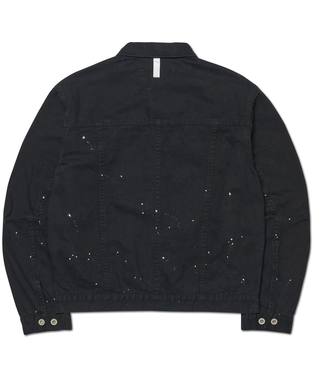 노매뉴얼(NOMANUAL) PAINTED TRUCKER JACKET - WASHED BLACK