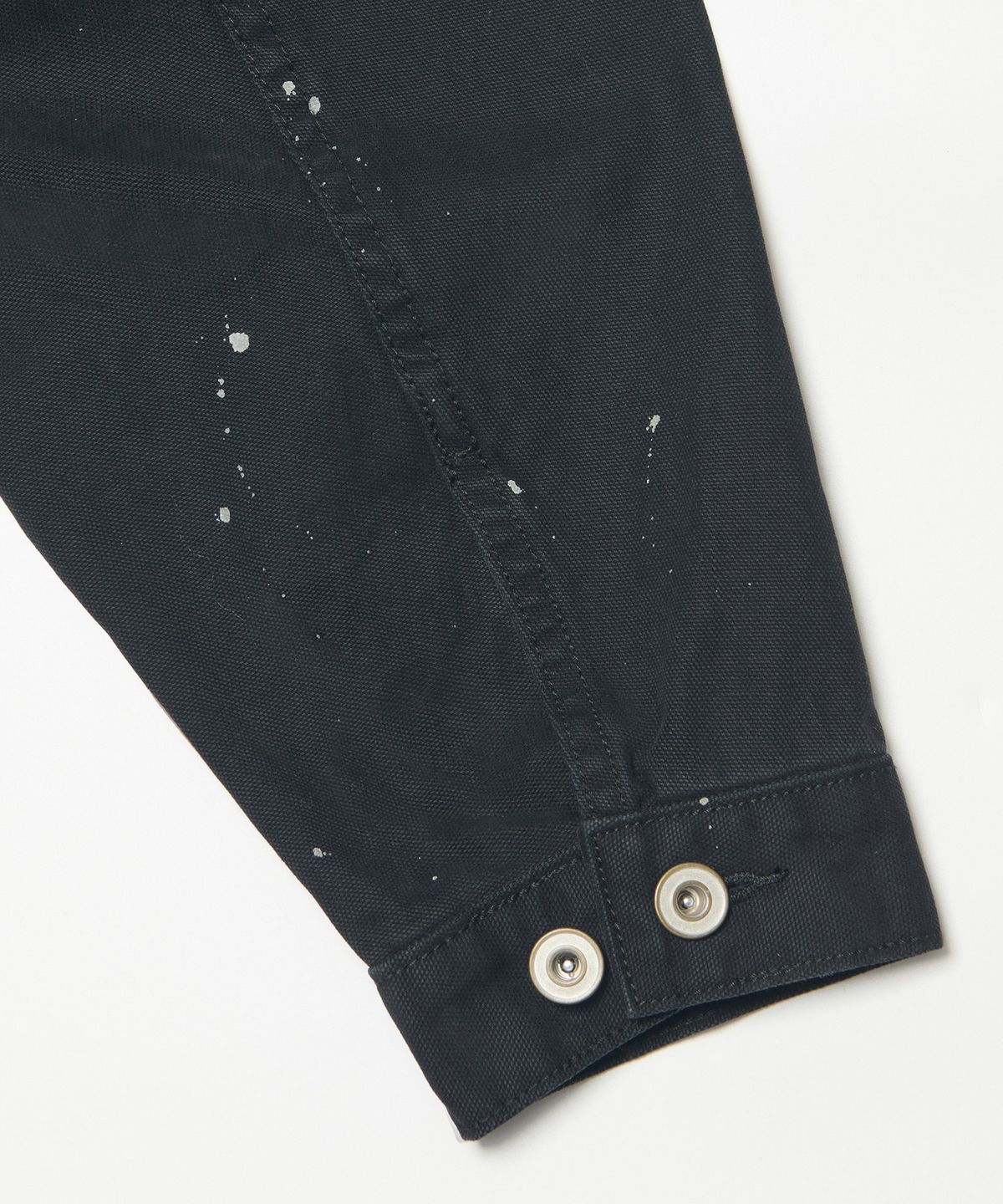 노매뉴얼(NOMANUAL) PAINTED TRUCKER JACKET - WASHED BLACK