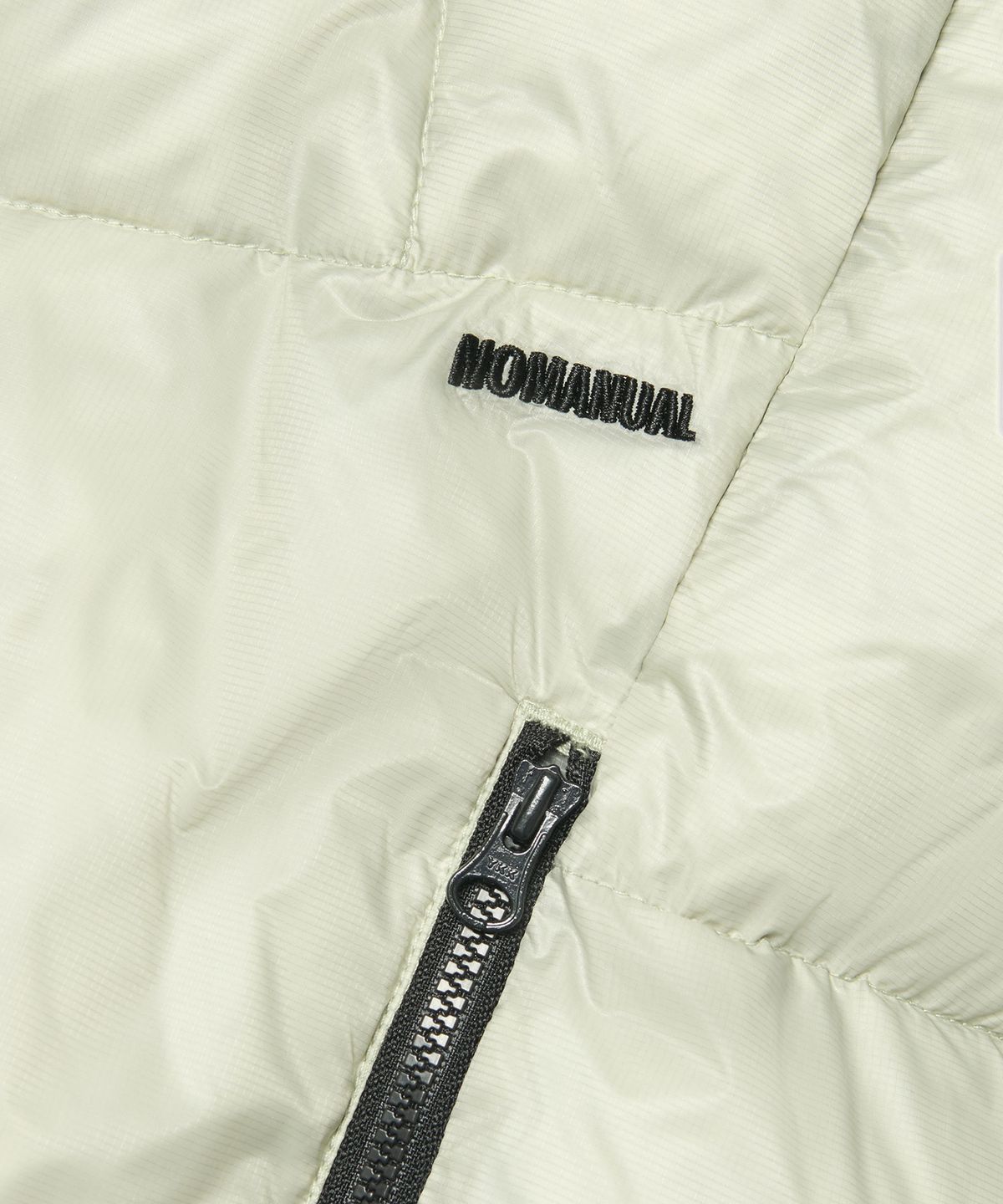 노매뉴얼(NOMANUAL) SLANT CROP HOODED DUCK DOWN - GRAY