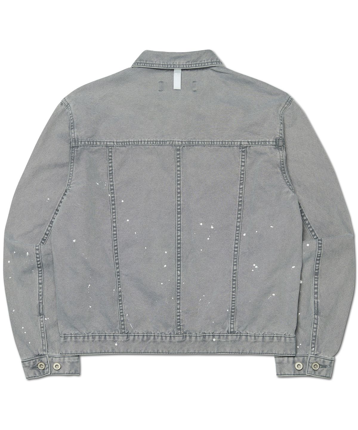 노매뉴얼(NOMANUAL) PAINTED TRUCKER JACKET - WASHED GRAY