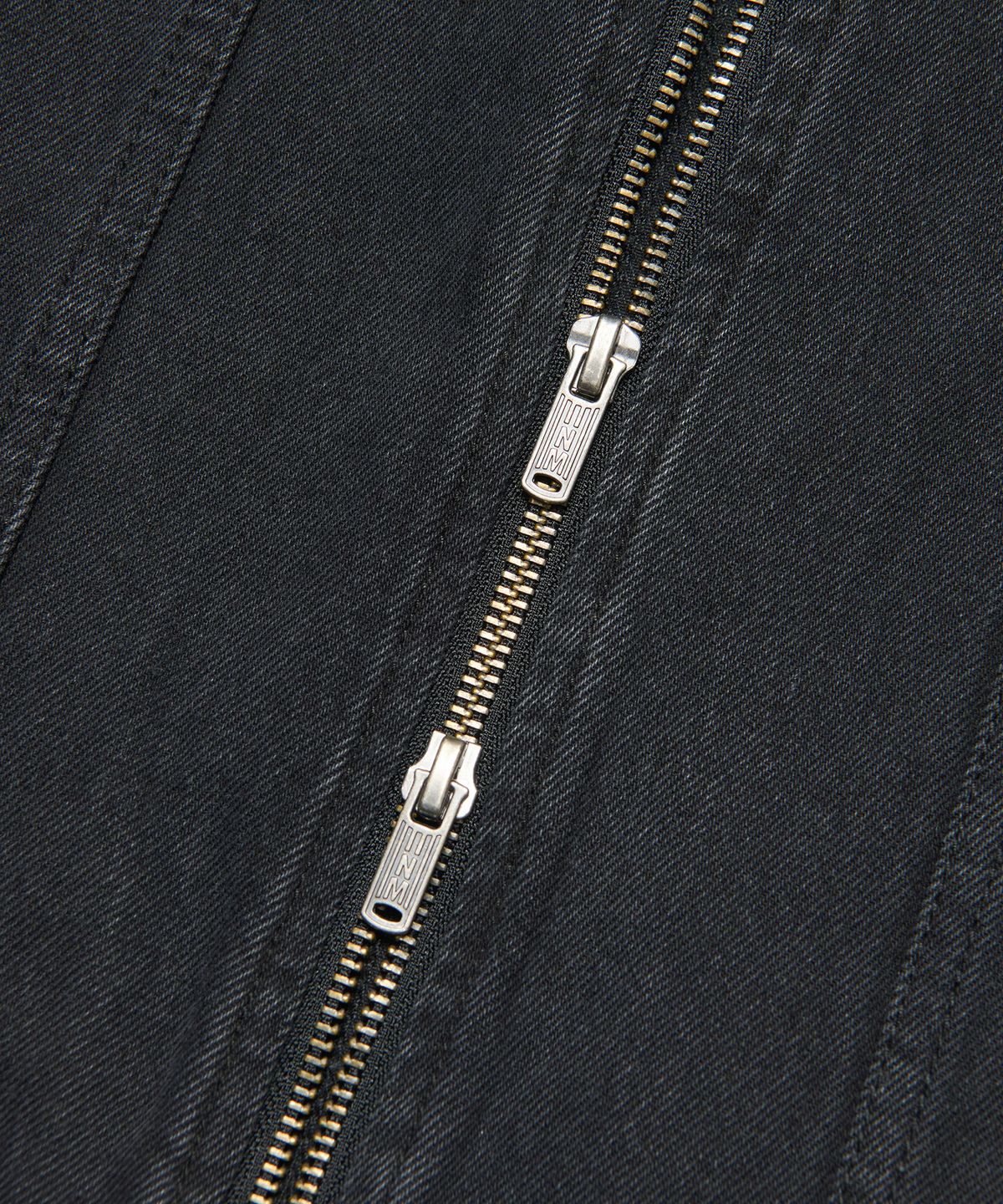노매뉴얼(NOMANUAL) DENIM TRUCKER ZIP JACKET - WASHED BLACK