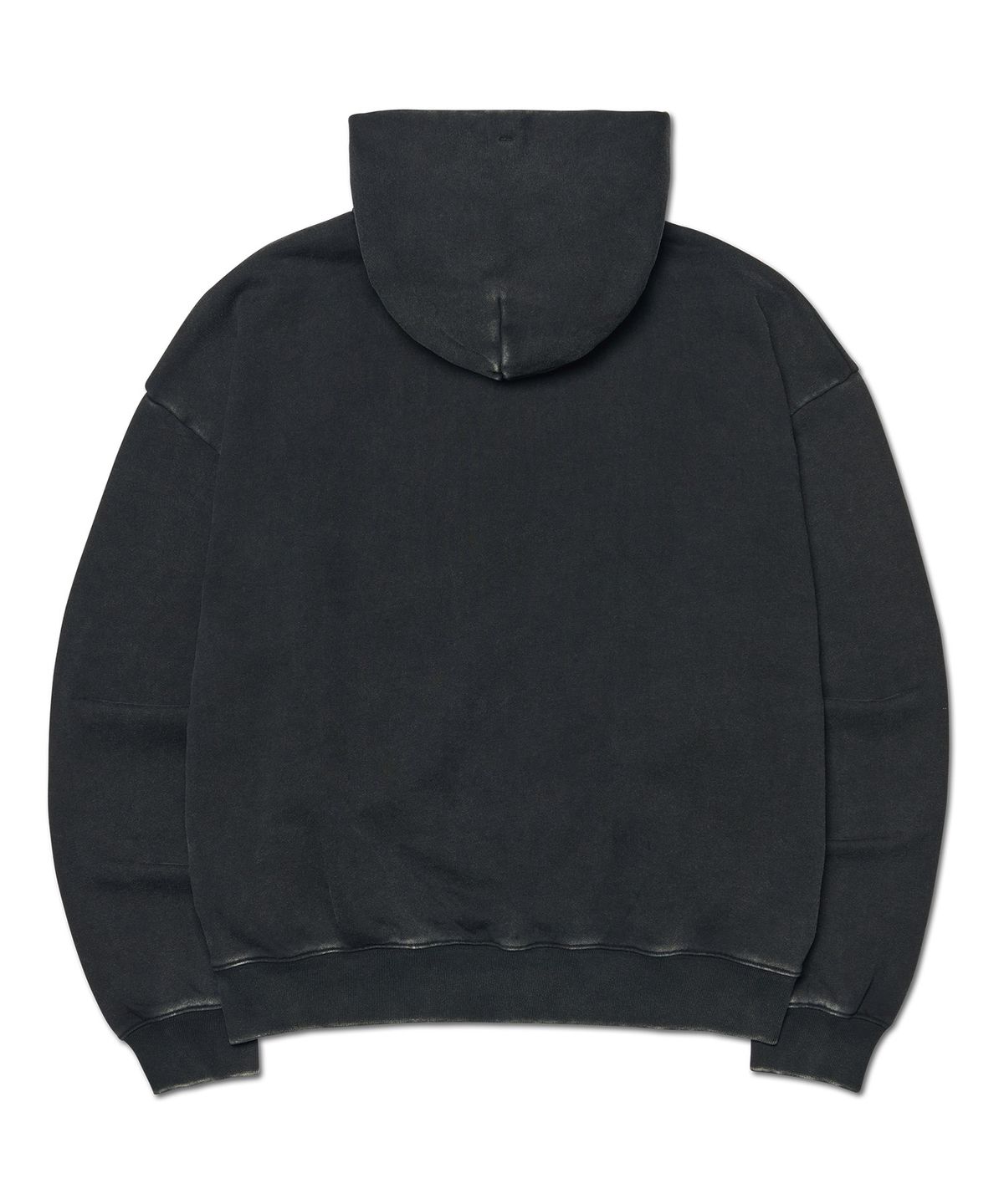 노매뉴얼(NOMANUAL) DARK CREST HOODED ZIP-UP - WASHED BLACK
