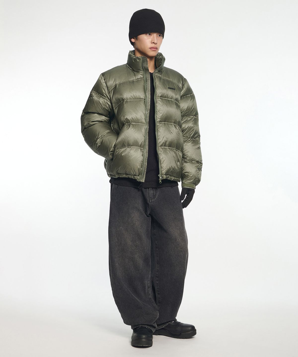 노매뉴얼(NOMANUAL) DUO LINE SHEER DUCK DOWN - OLIVE