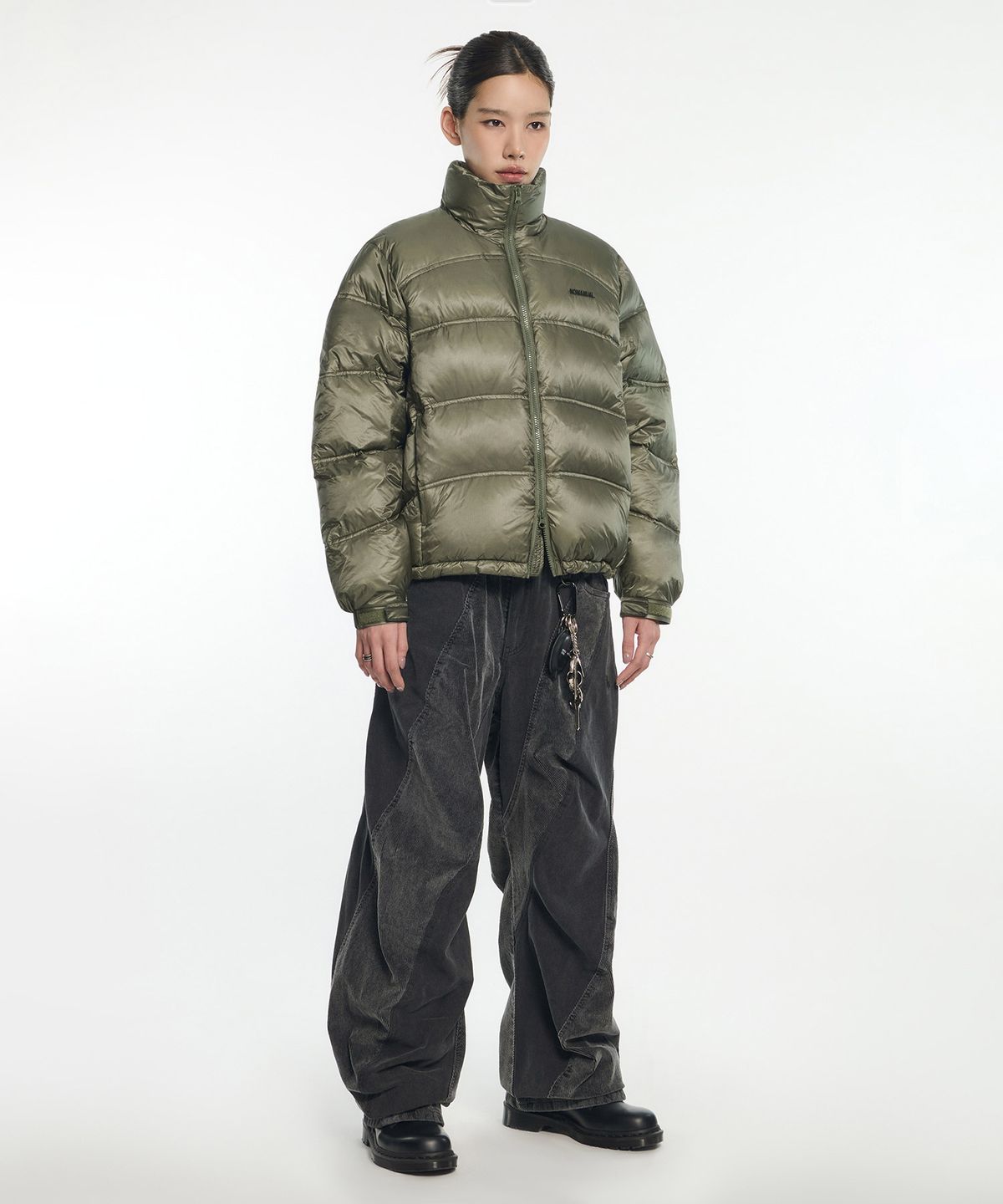 노매뉴얼(NOMANUAL) DUO LINE SHEER DUCK DOWN - OLIVE