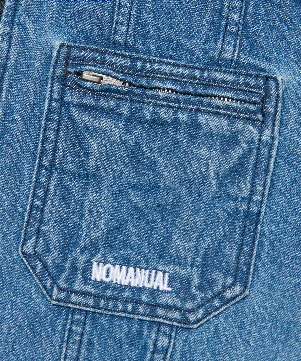 노매뉴얼(NOMANUAL) DENIM TRUCKER ZIP JACKET - WASHED BLUE
