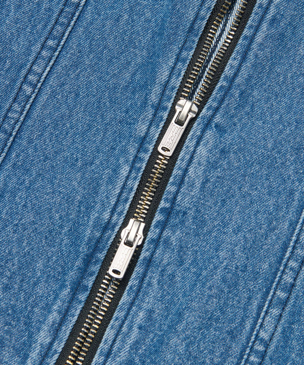 노매뉴얼(NOMANUAL) DENIM TRUCKER ZIP JACKET - WASHED BLUE