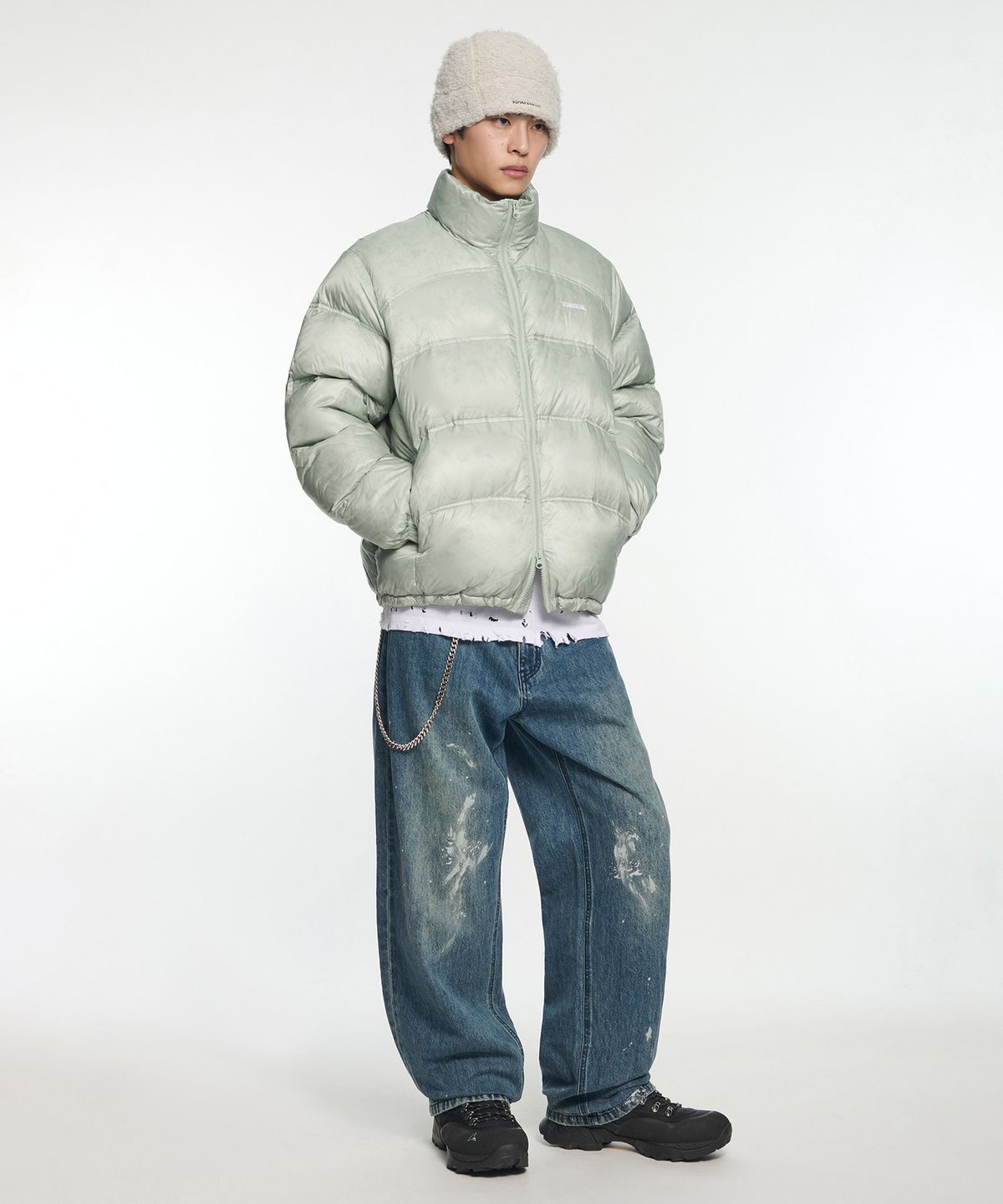 노매뉴얼(NOMANUAL) DUO LINE SHEER DUCK DOWN - GRAY