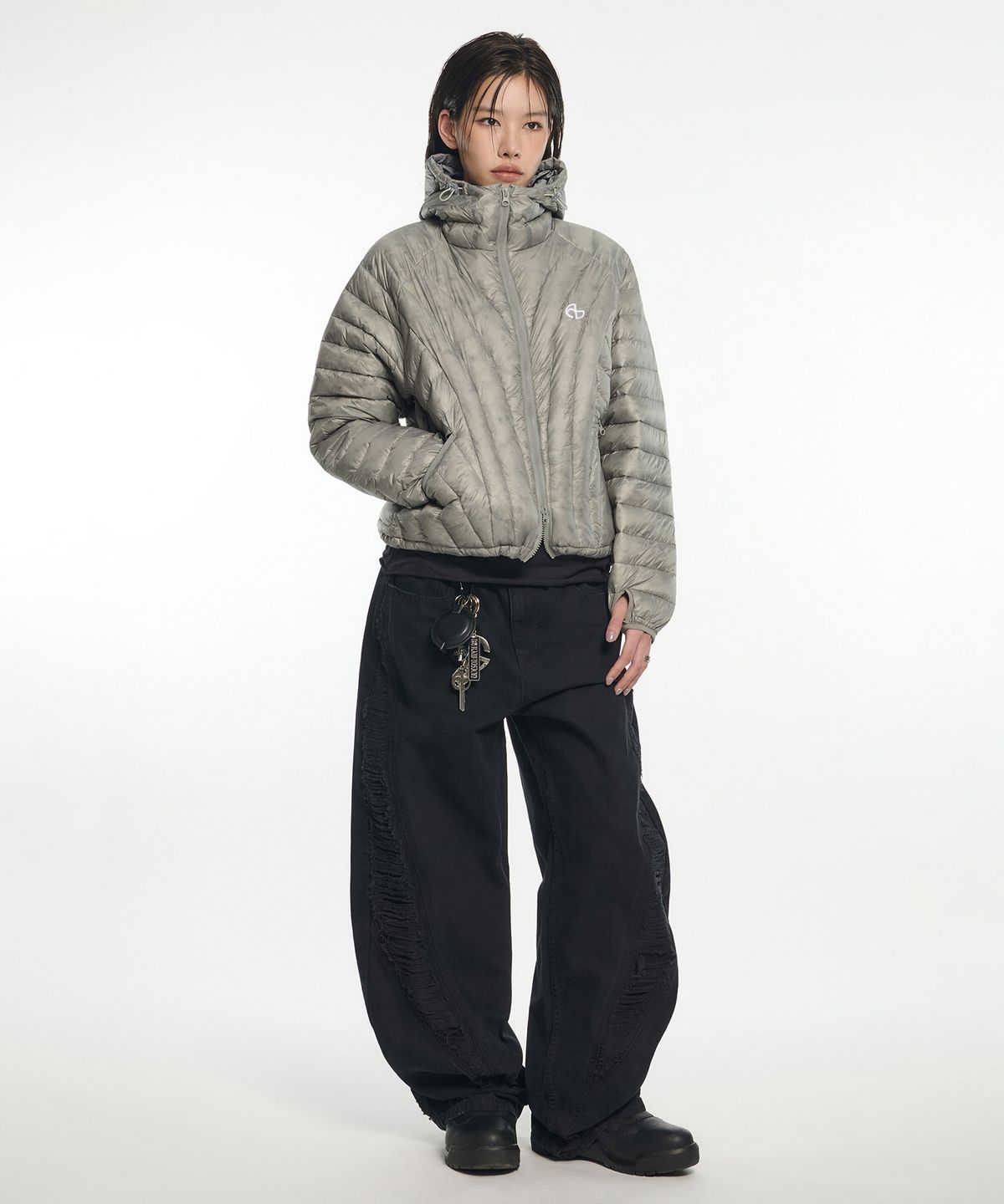 노매뉴얼(NOMANUAL) NUBES SHEER LIGHT DUCK DOWN - CHARCOAL