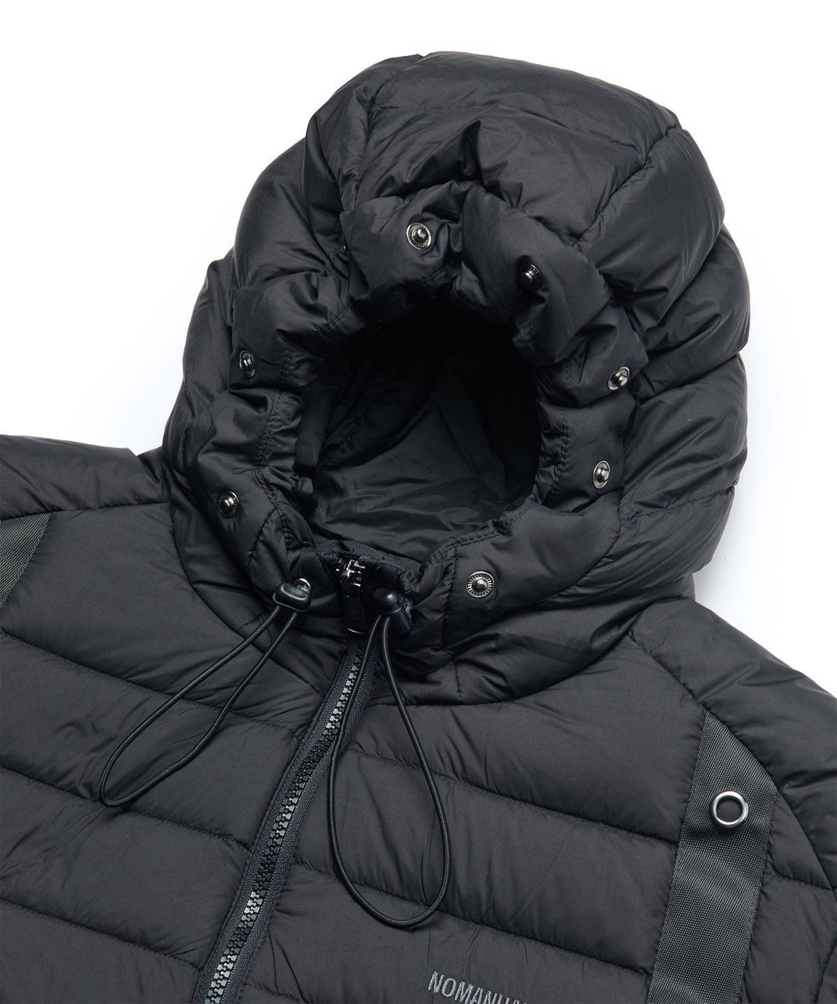 노매뉴얼(NOMANUAL) FUR HOODED LIGHT DUCK DOWN - BLACK