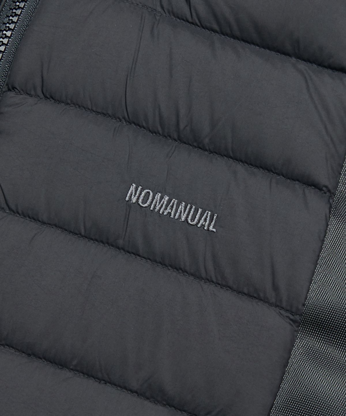 노매뉴얼(NOMANUAL) FUR HOODED LIGHT DUCK DOWN - BLACK