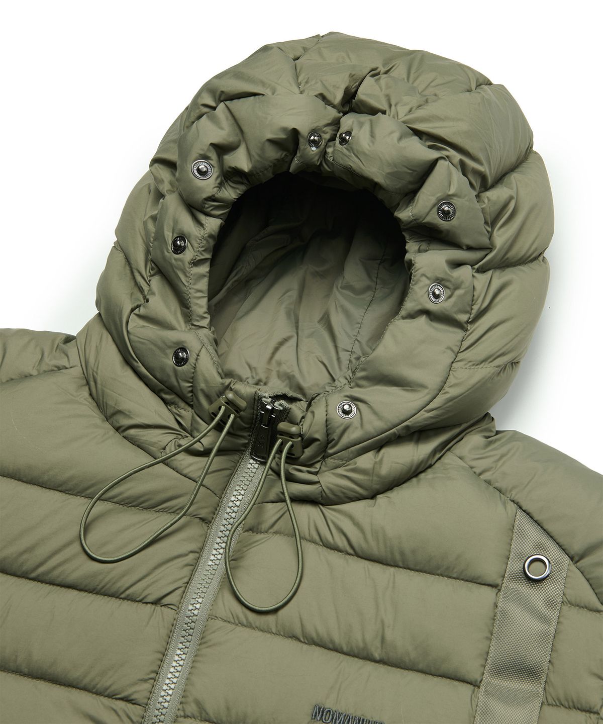 노매뉴얼(NOMANUAL) FUR HOODED LIGHT DUCK DOWN - KHAKI GRAY