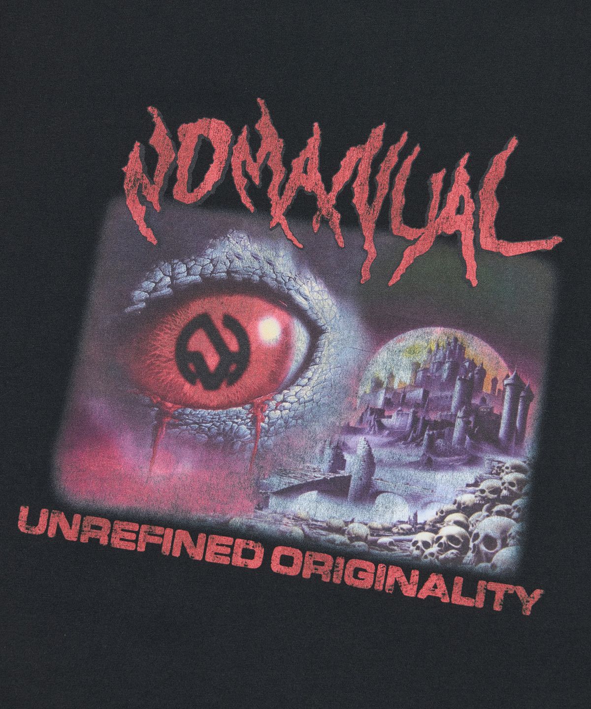 노매뉴얼(NOMANUAL) NIGHTMARE POSTER T-SHIRT - BLACK