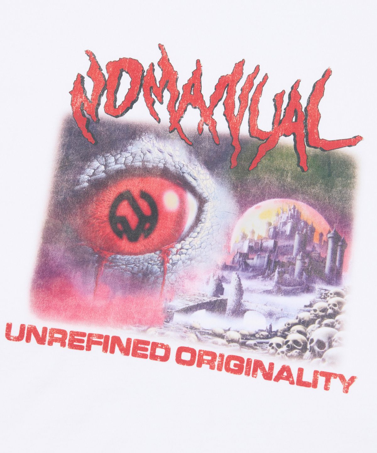 노매뉴얼(NOMANUAL) NIGHTMARE POSTER T-SHIRT - WHITE