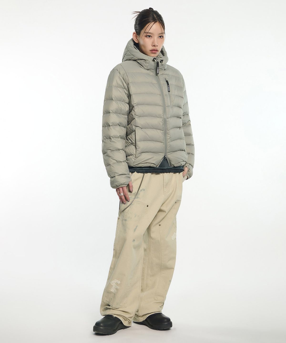 노매뉴얼(NOMANUAL) CREST LIGHT DUCK DOWN 261 - CHARCOAL