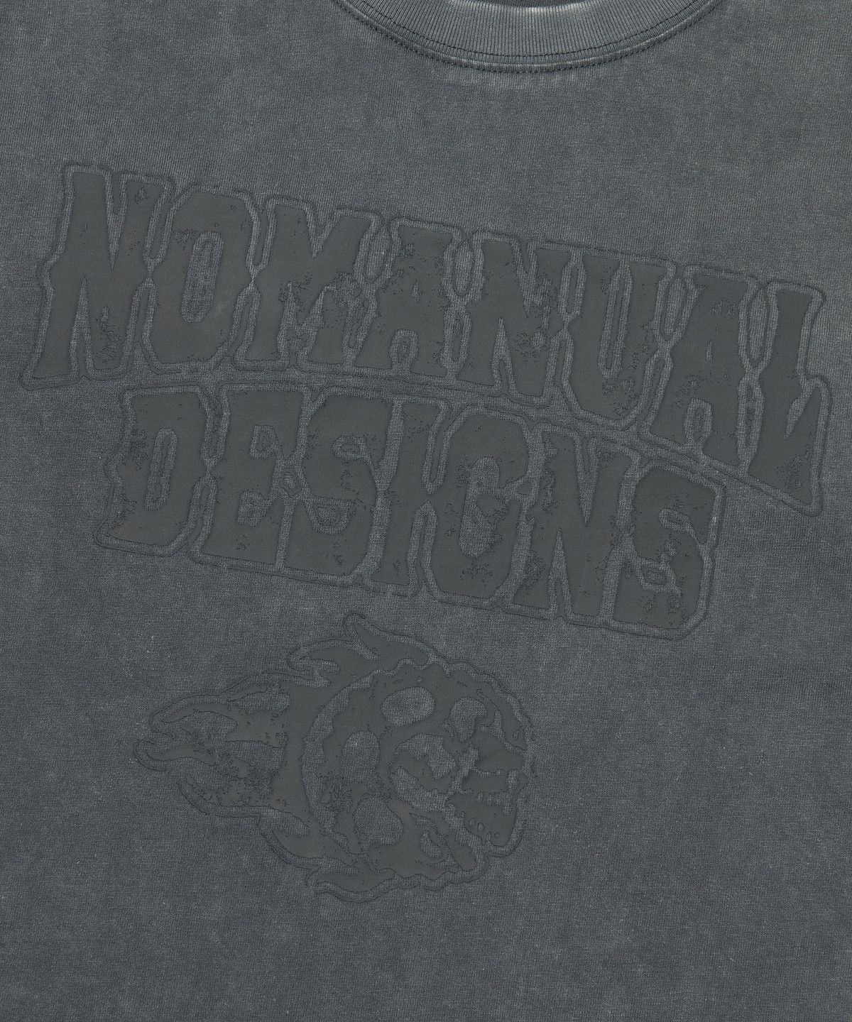 노매뉴얼(NOMANUAL) SKULL RIDER T-SHIRT - WASHED GRAY