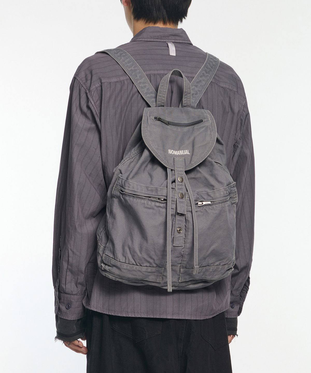 노매뉴얼(NOMANUAL) VTG RELAXED BACKPACK - WASHED GRAY