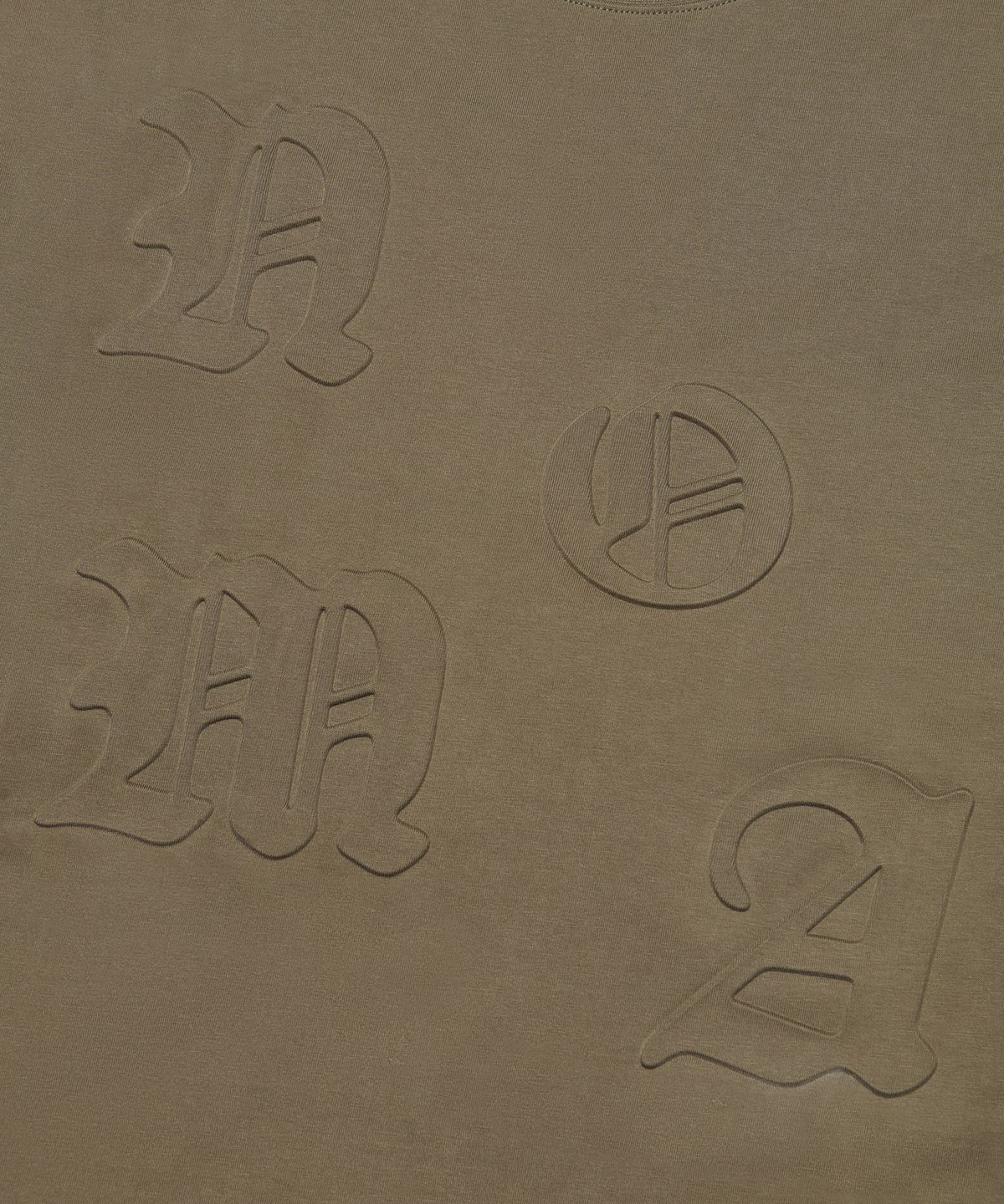 노매뉴얼(NOMANUAL) NM EMBOSSED T-SHIRT - BROWN